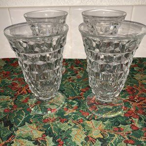 Fostoria American Hexagon Pattern Ice Tea Glasses